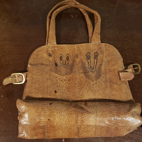 Handmade Vintage Genuine Snakeskin Handbag - Picture 4 of 8